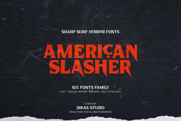 American Slasher Typeface for Bold Maker Designs